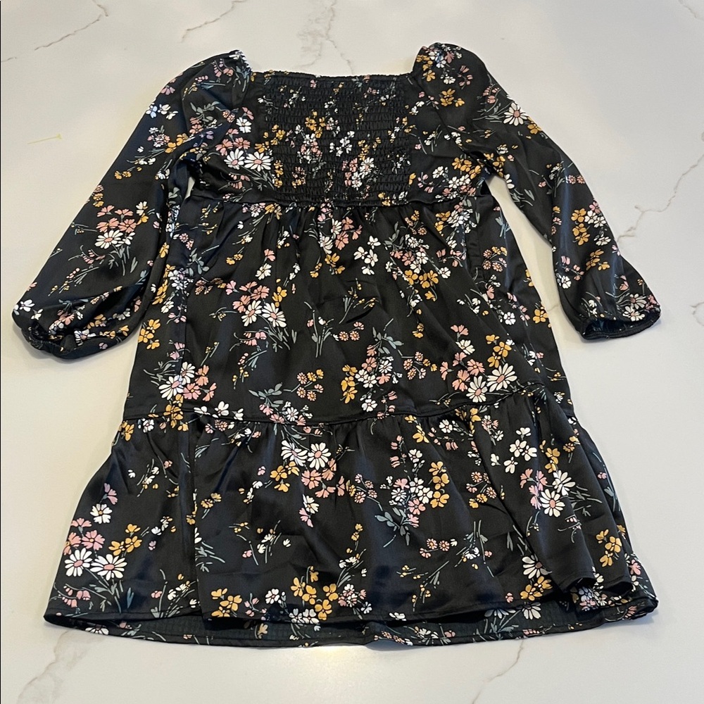 Abercrombie Kids Satin Floral Tiered Dress size 11/12 - Picture 10 of 12